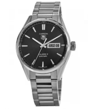 Tag Heuer Carrera Calibre 5 Day-Date Automatic Black Dial Steel Mens Watch WAR201A.BA0723 WAR201A.BA0723