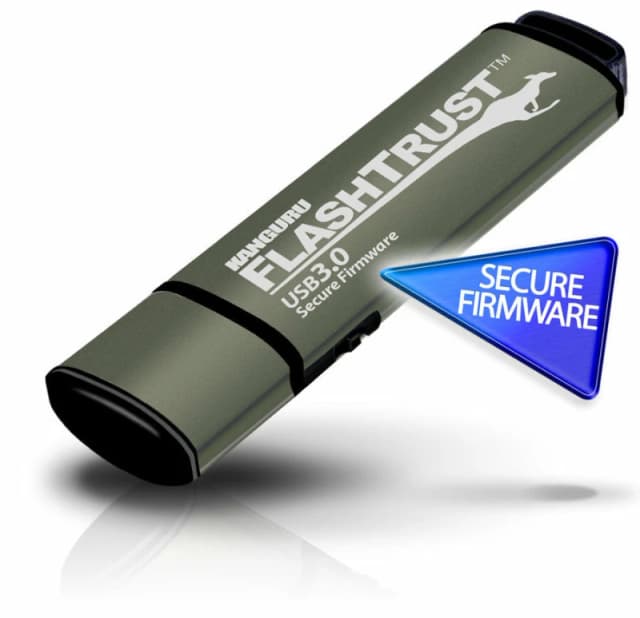 iStorage iStorage Kanguru FlashTrust USB 3.0 256GB |Secure Flash Drive| Secure Firmware Physical Write Protect Switch |Protects Against BadUSB C