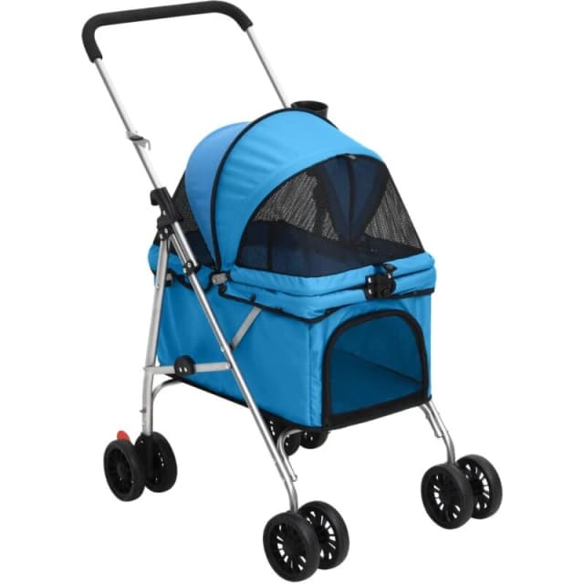 vidaXL Folding Dog Stroller Blue 76x50x100cm Oxford Fabric, Blue 172200