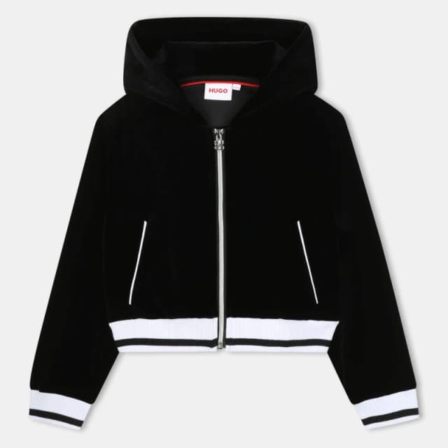 Hugo Kids Full Zip Hoodie Black 09B female 8Y