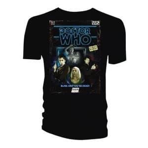 Doctor Who - Retro VHS Cover 10th Doctor Colour Graded Mens Medium T-Shirt - Black