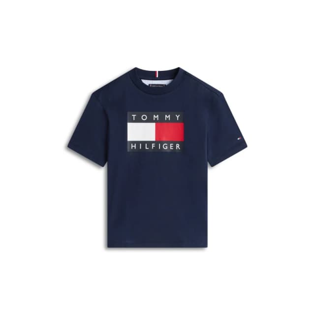 Tommy Hilfiger HERITAGE PRINTED FLAG T-SHIRT boys's Children's T shirt in Marine