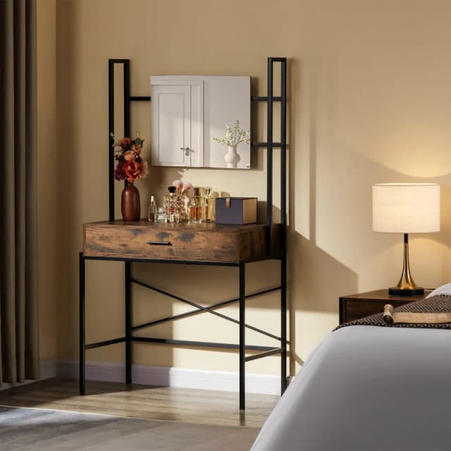 Lassic Vida Designs Brooklyn 1 Drawer Dressing Table Dark Wood unisex 1 Drawer