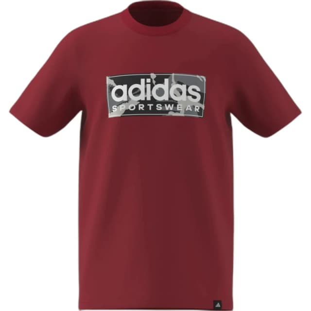 adidas Logo T Shirt Junior Red/LtGrey/Blk unisex 9-10 Years