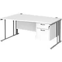 Dams International Wave Desk MCM16WLP2SWH 1,600 x 725 x 800 - 990 mm