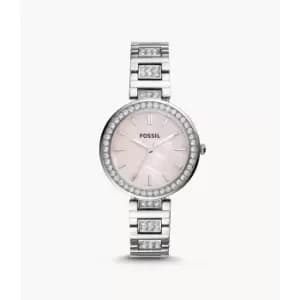 Fossil Womens Karli Three-Hand Stainless Steel Watch - Silver