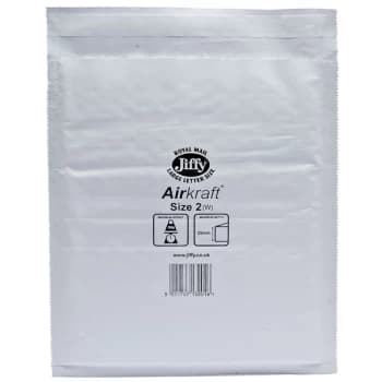 Jiffy 42JL2 Air Kraft No. 2 Mail Bag 205 x 245mm - White