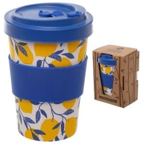Amalfi Lemon Reusable Screw Top Bamboo Composite Travel Mug