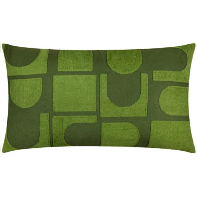 Hallam Embroidered Cotton Cushion Ivy Green, Ivy Green / 30 x 50cm / Polyester Filled