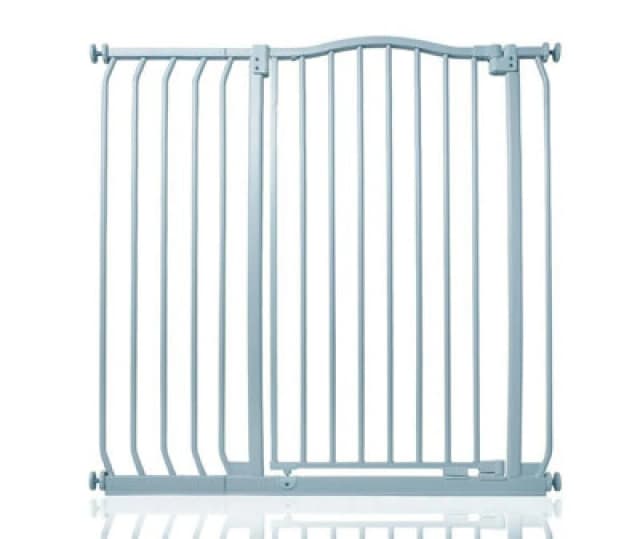 Safetots Extra Tall Curved Top Safety Gate, 98Cm - 107Cm, Matt Grey, Extra Tall 100Cm In Height, Pressure Fit Stair Gate