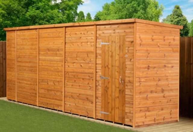 Empire Sheds Empire Modular Pent 18X4 Dipped Treated Tongue And Groove Wooden Garden Shed Single Door (18' X 4' / 18ft X 4ft) (18X4)