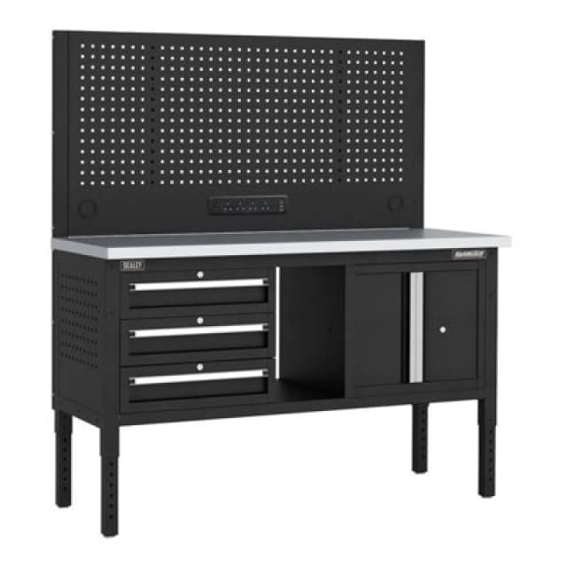 Sealey Superline Pro 3 Drawer Modular Workbench and Pegboard APMWB60COMBO2SS Length: 1.52m