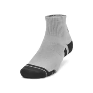 Under Armour Performance Tech 3pk Qtr Socks Mod Grey - L