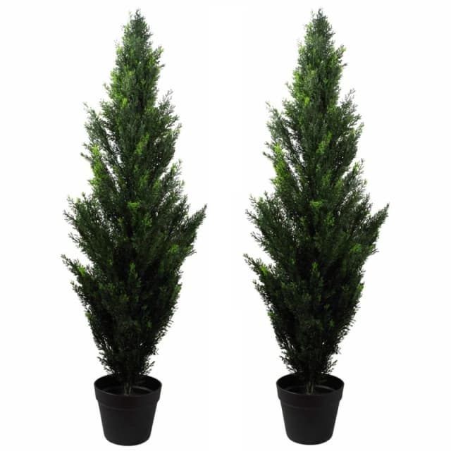 Leaf 120cm Artificial Cedar Cypress Topiary UV Resistant Green