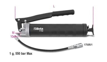 Beta Tools 1750 Lever Operated Grease Gun 500cc L: 380mm 017500500