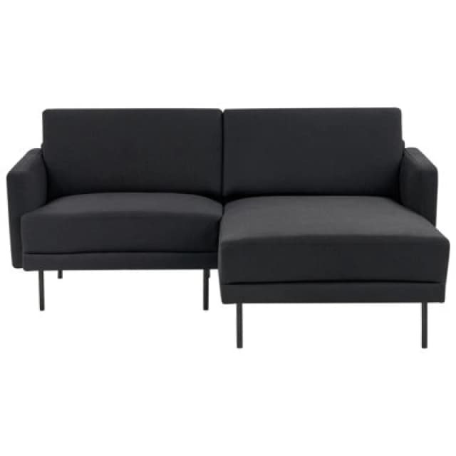 Beliani Corner Sofa 2 Seater Breda Fabric Black Left Hand