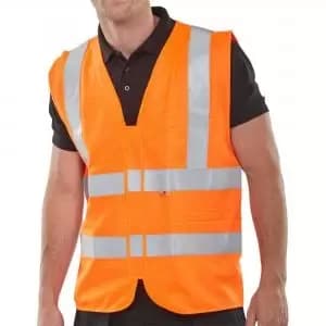 Beeswift Fire Retardant Hi-Vis Waistcoat Orange 4XL CFRWCOR4XL