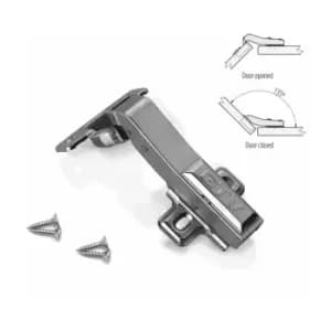 Angular 45° Hydraulic Clip-On Soft Close Wardrobe Door Hinge - Without Euro Screw