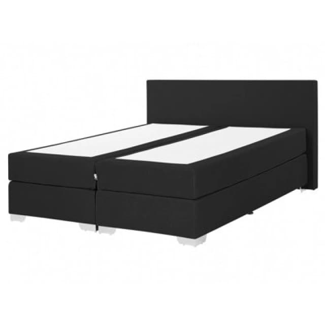 Beliani Divan Bed Fabric President 160 X 200 Cm (Eu King Size) Black