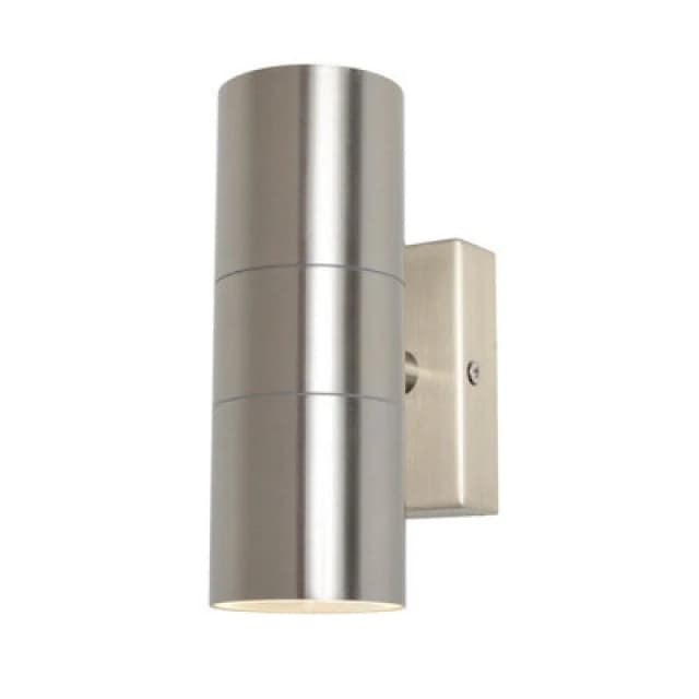 Zinc Leto Ip65 2Lt Gu10 Wall Light Sst One Colour WMBNW Unisex