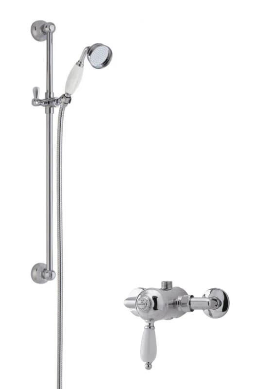 Balterley Traditional Exposed Manual Valve Slide Rail Shower Set Chrome Silver unisex