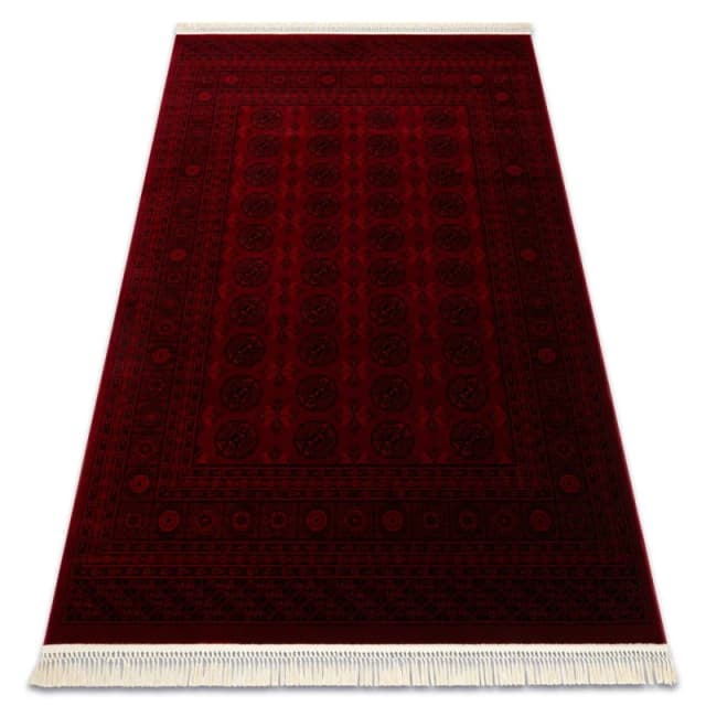 RugsX Orient 6889 Carpet Burgundy / Black Buchara, Frame, Oriental, With Fringes 200X290 Cm