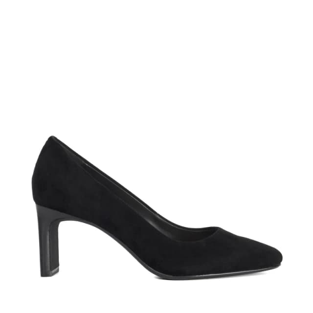 Dune London Womens Suede Block Heel Court Shoes Black Suede female 3 (36)