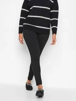 M&Co Black Skinny Bengaline Trouser, Black, Size 10, Inside Leg Regular, Women