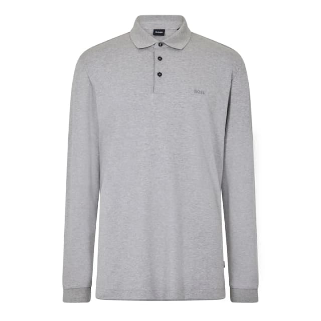 Boss Pado 30 Long-Sleeve Polo Shirt Silver male S