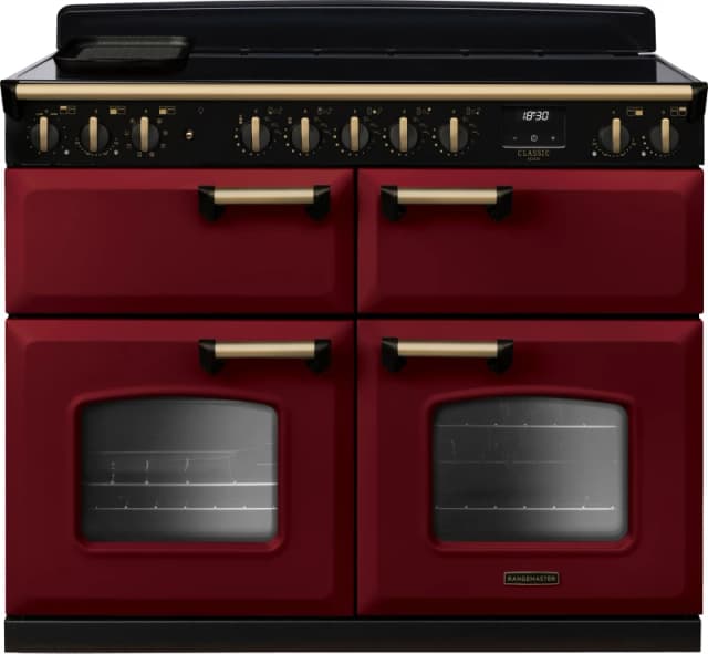 Rangemaster CLDLB110EIPBOR/AB1 Classic Deluxe BC 110cm Induction Range Cooker Antique Brass Trim 18389 - BORDEAUX CLDLB110EIPBOR/AB1