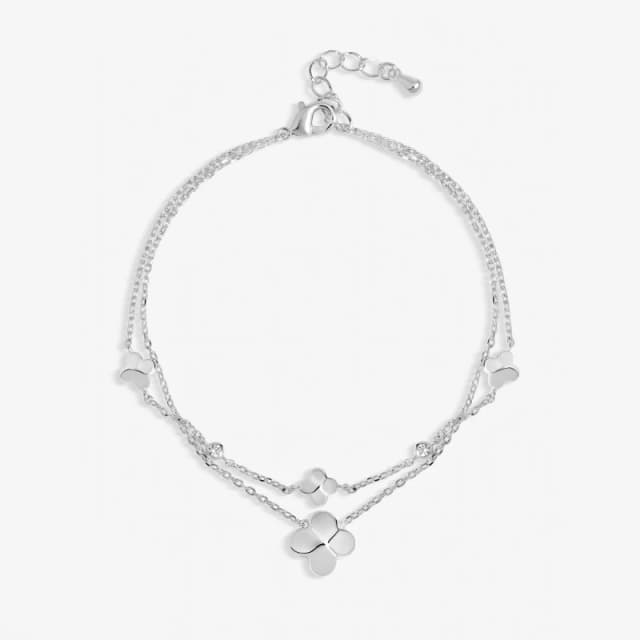 Inicio Silver Plated Station Clover Bracelet - Gift Pouch Chain Bracelets One Size Silver 73783511000