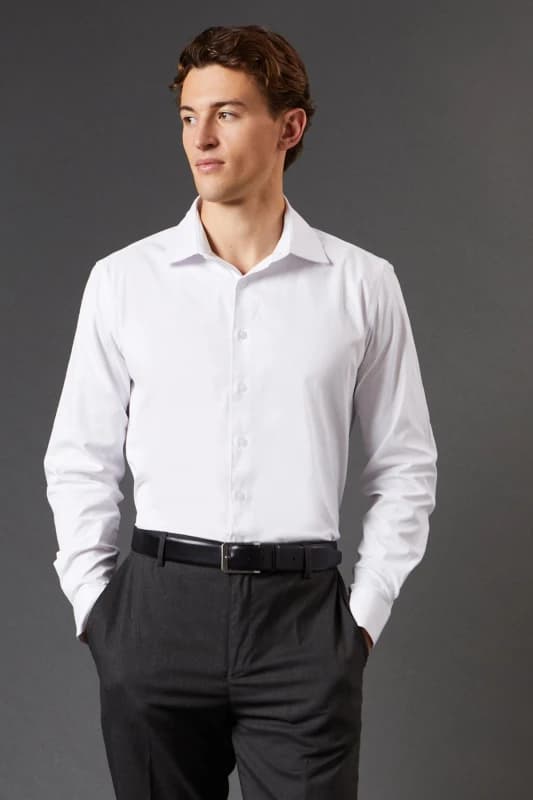 Burton Mens White Easy Iron Oxford Slim Fit Long Sleeve Shirt White 16.5 in Male BBB05255