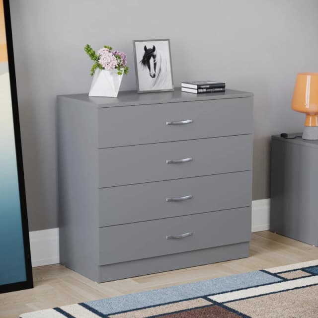 Lassic Vida Designs Riano 4 Drawer Chest Grey unisex 4 Drawers