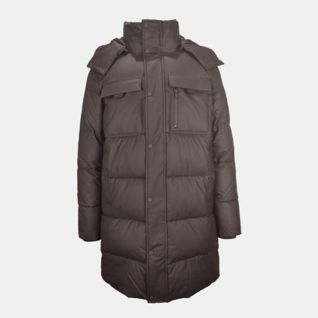 Jack Wills Mens Hooded Long Puffer Jacket Black Coffee male S