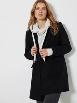 Mint Velvet Black Double Breasted Coat