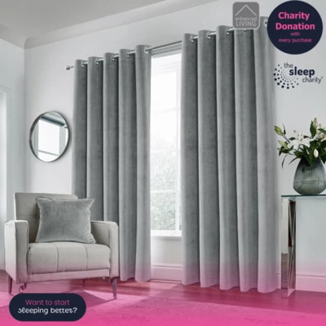 Enhanced Living Hampton Velvet Curtain Black 167 x 229cm YK67610