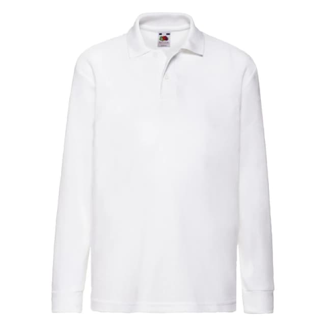 Fruit Of The Loom Polycotton Pique Polo Shirt White unisex