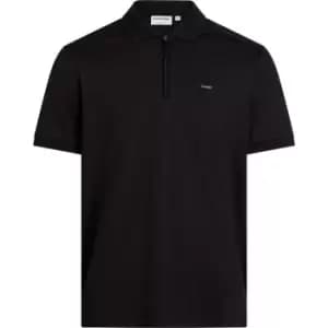 Calvin Klein Mix Media Nylon Interlock Polo - Black