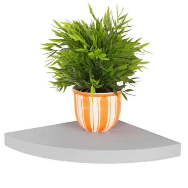 Core Products Light Grey Floating Corner Shelf Kit 30Cm - Hudson Modern Wall Shelf For Storage And Display
