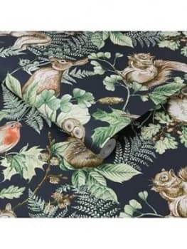 Superfresco Easy Woodland Animals Navy Wallpaper