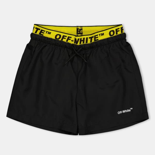 Off White Kids Swim Shorts Black male 8Y