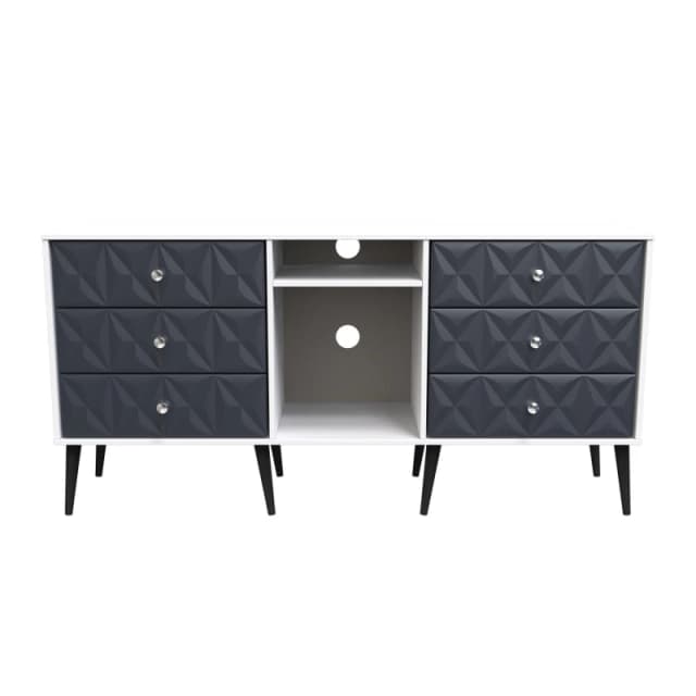 Toledo 6 Drawer Sideboard In Indigo Matt & White (Ready Assembled)