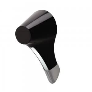 Wall Lamp 1 Light E27, Gloss Black, White Acrylic, Polished Chrome