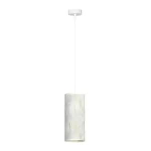 Karli White Slim Pendant Ceiling Light with White Fabric Shades, 1x E14