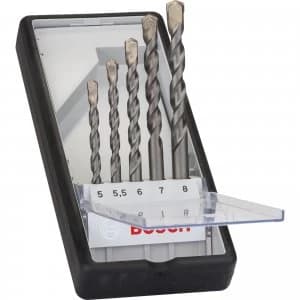 Bosch 5 Piece Silver Percussion Masonry Drill Bit Set