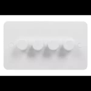 Schneider Electric Lisse White Moulded - 4 Gang 2 Way Dimmer Light Switch, 250W/250VA, GGBL6042CS, White