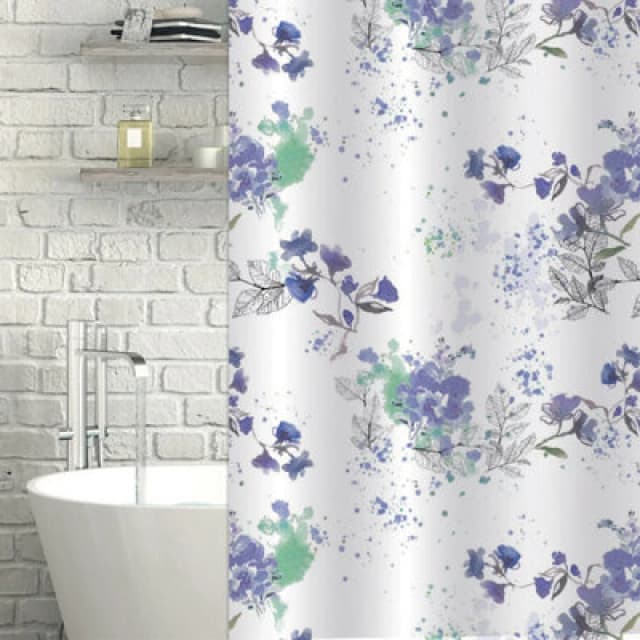 Showerdrape Bouquet White Floral Shower Curtain, White BOUQSC