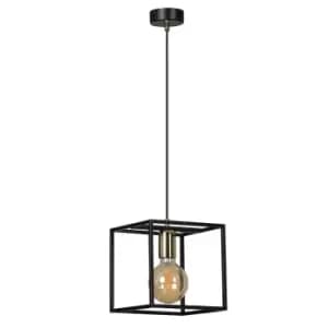 Karmen Black Wire Frame Pendant Ceiling Light 1x E27