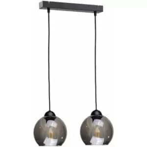 Keter Yuno Bar Pendant Ceiling Light Black, 50cm, 2x E27