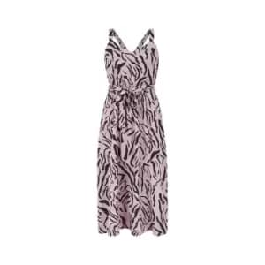 Mela London Purple Zebra Printed Midi Dress - Purple